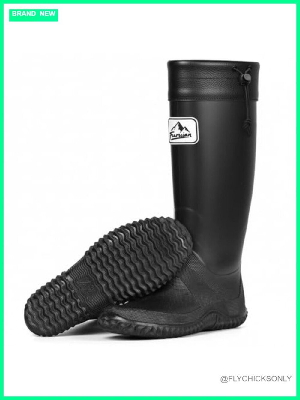 Slim Rain Boots Tall Packable Garden Boots Waterproof Lightweight PVC Flat Mud
